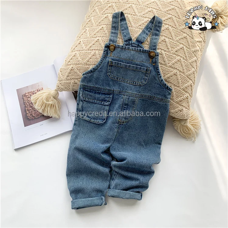LEZONKIDS - Custom Kids Baby Girls Summer Denim Strap Embroidery  Dress Jumpsuit Short Skirt Clothes